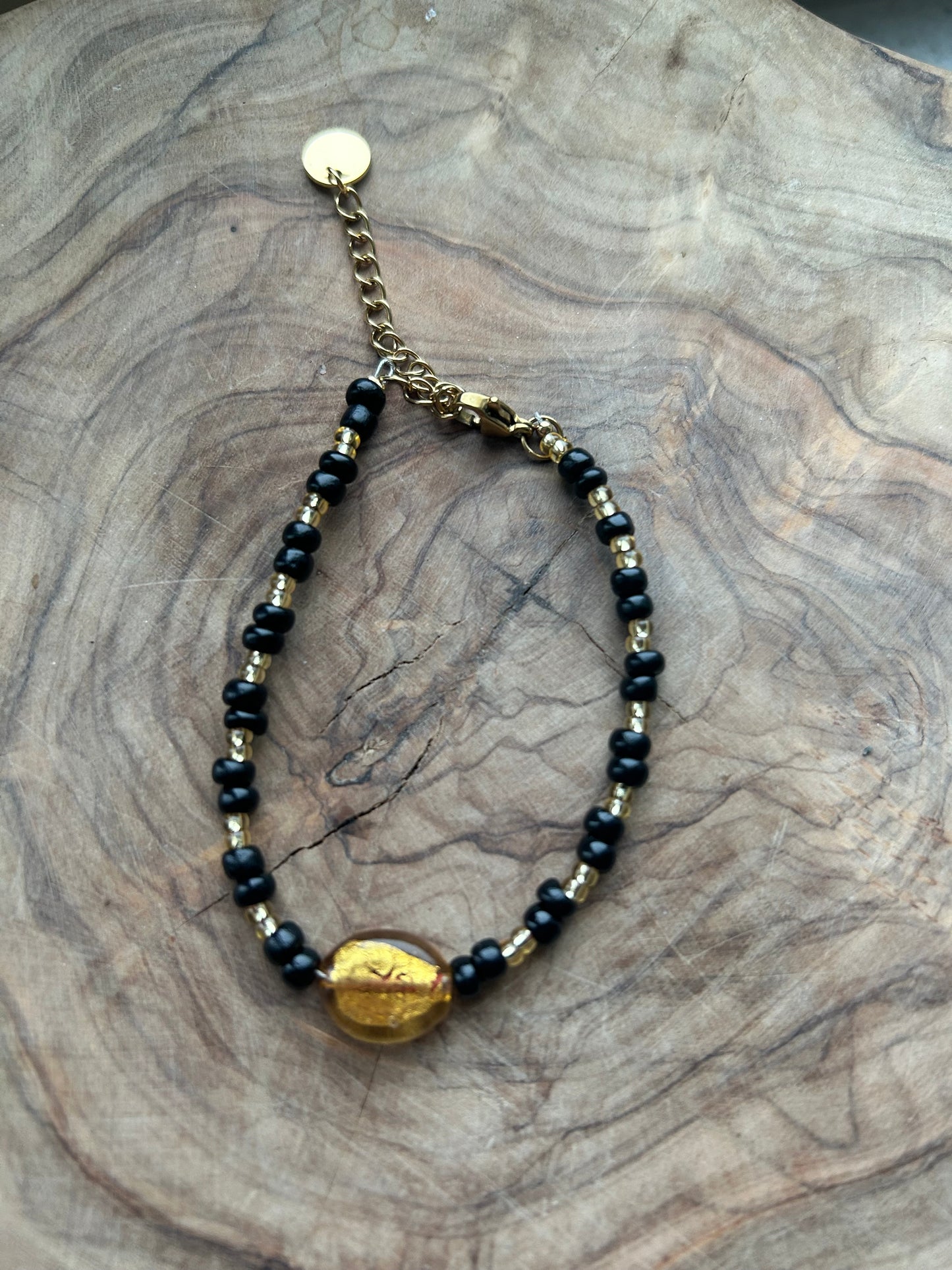 Bracelet golden glow black🖤✨