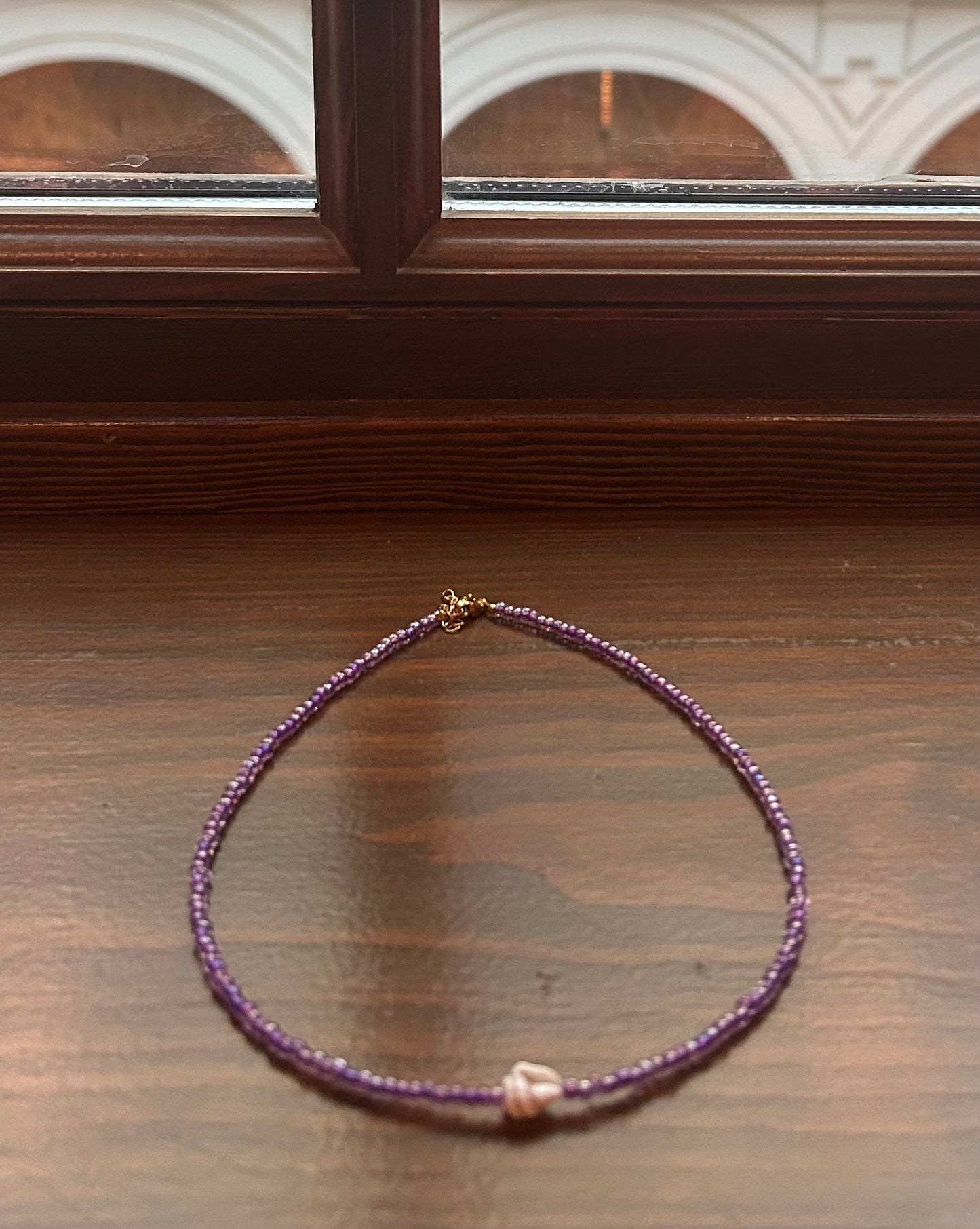 Necklace shell & purple ๐๐