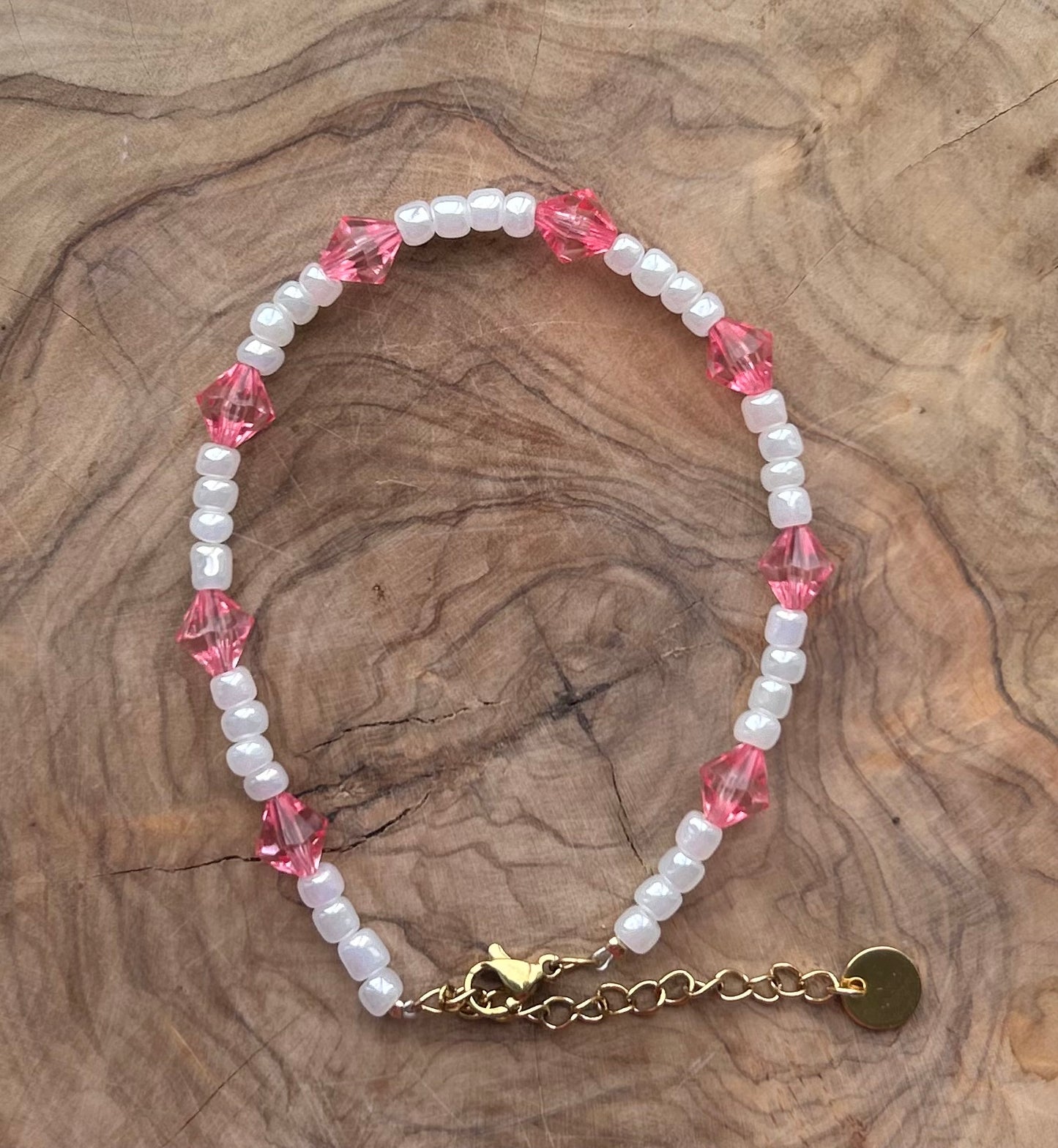 Bracelet pink pearl glow💗🤍✨
