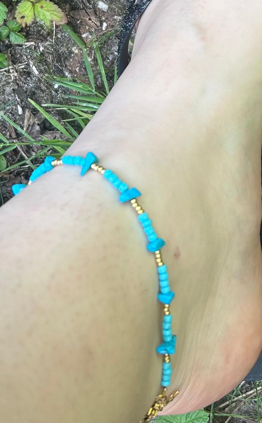 Anklet golden shine & turkoijs🩵✨