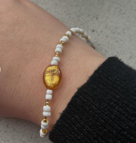 Bracelet golden shimmer white🤍✨