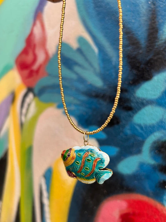 Necklace Colourful Fish Blue🐟✨
