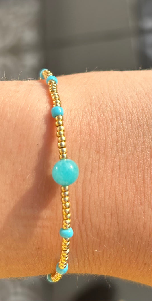 Bracelet golden turkoois✨🩵