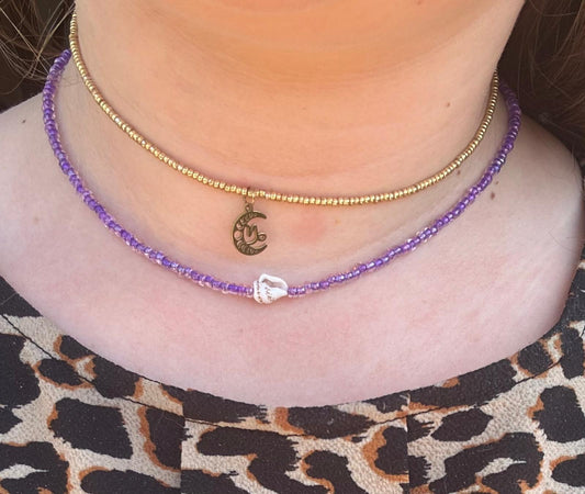 Necklace shell & purple 💜🐚