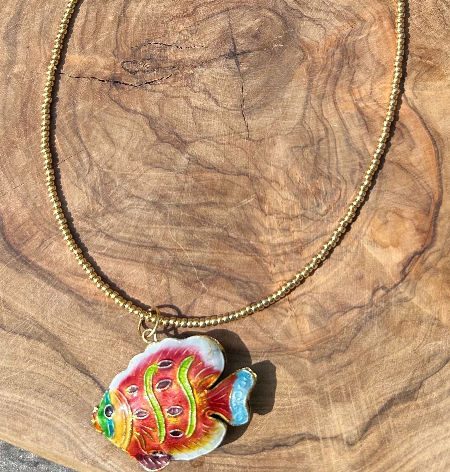 Necklace colourful fish red🐠✨