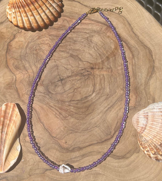 Necklace shell & purple 💜🐚