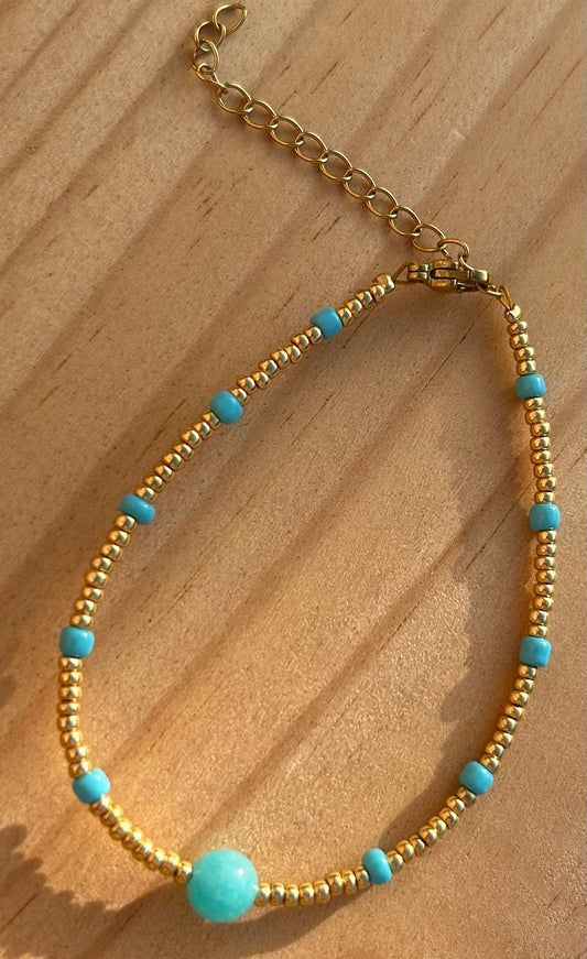 Bracelet golden turkoois✨🩵