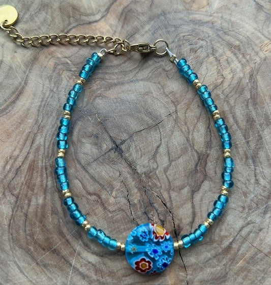 bracelet a touch of flowers gold🌸🌺💙✨