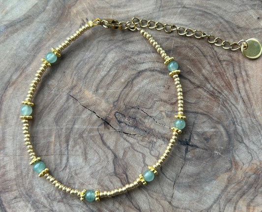 Bracelet golden flower aventurijn✨🌸💚