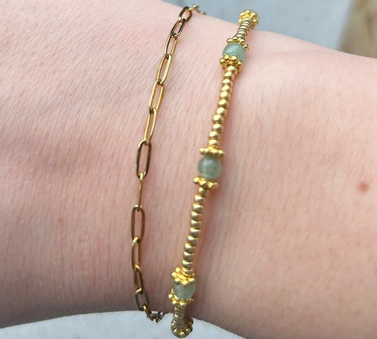 Bracelet golden flower aventurijn✨🌸💚